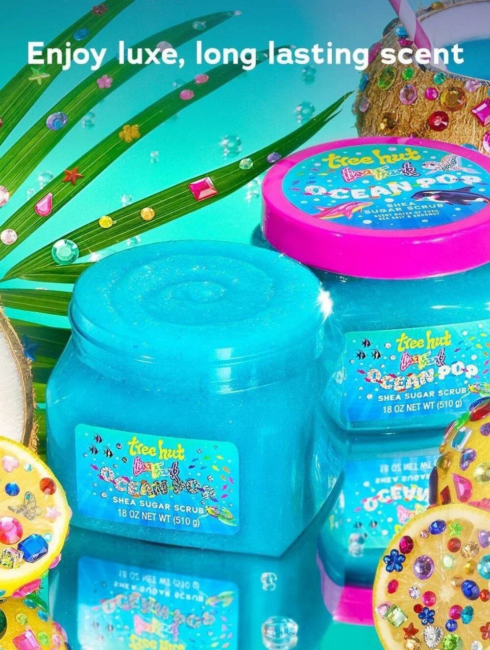 Tree Hut x Lisa Frank Ocean Pop Shea Sugar Glitter Body Scrub 18oz NEW